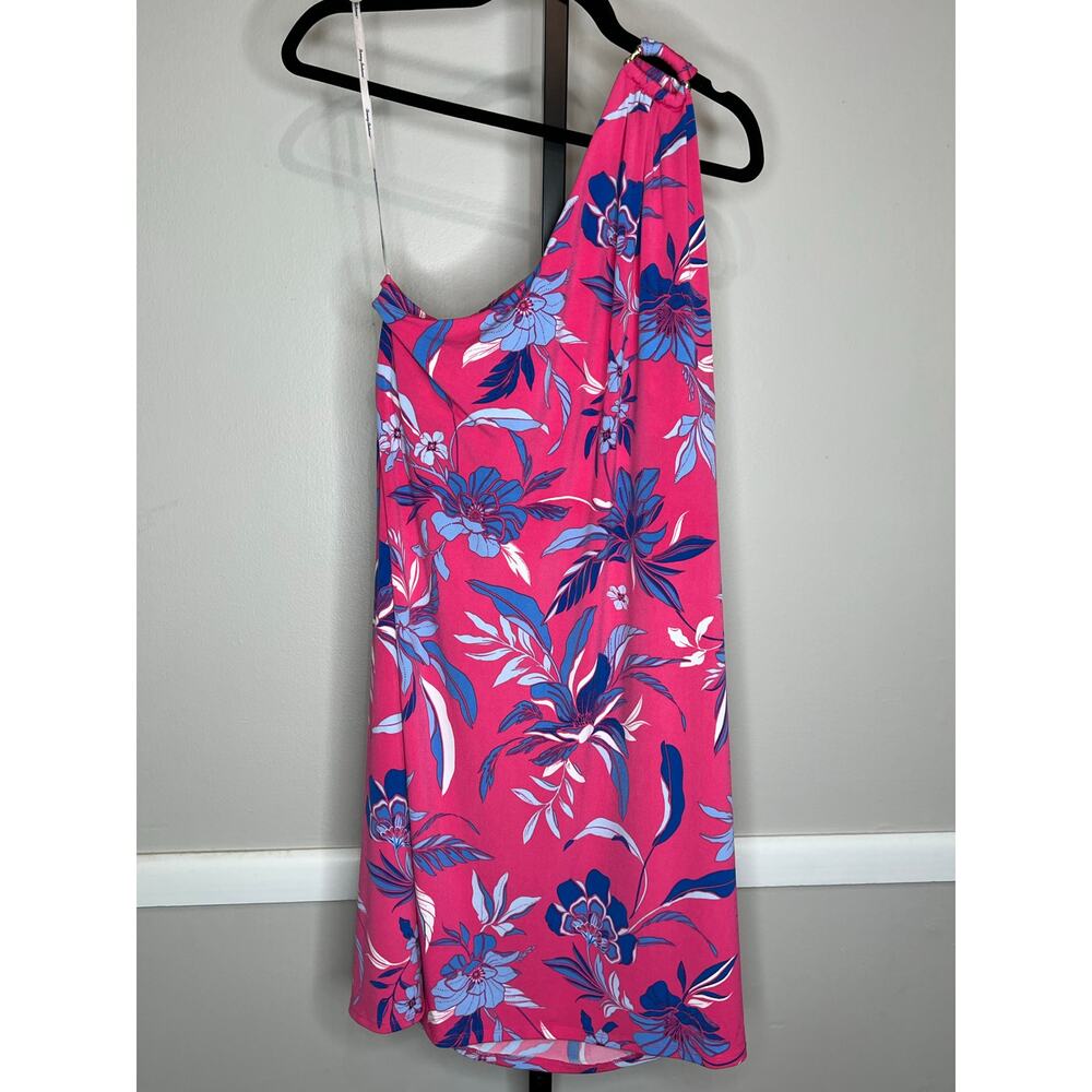 Tommy Bahama Romantic Blooms One Shoulder Dress Bright Blush Pink NWT L - Picture 3 of 8